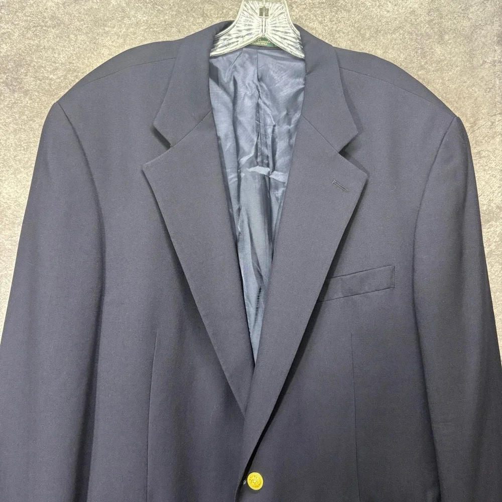 VTG Polo University Club Ralph Lauren Navy Blazer Size 46T Wool Gold Buttons